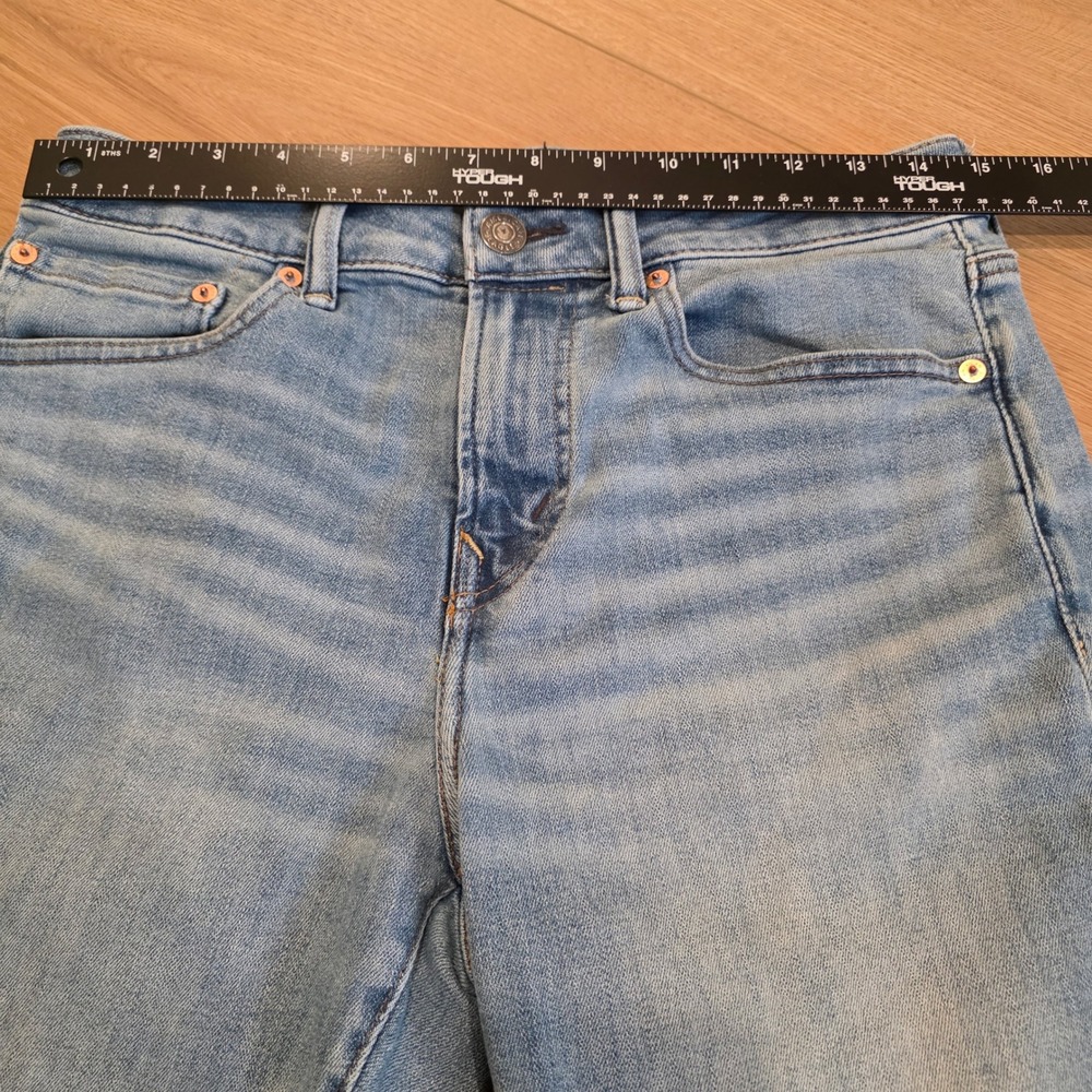 American Eagle Airflex Slim Straight Jeans Mens Fits 30x31 Light Wash Blue Denim - Picture 6 of 11